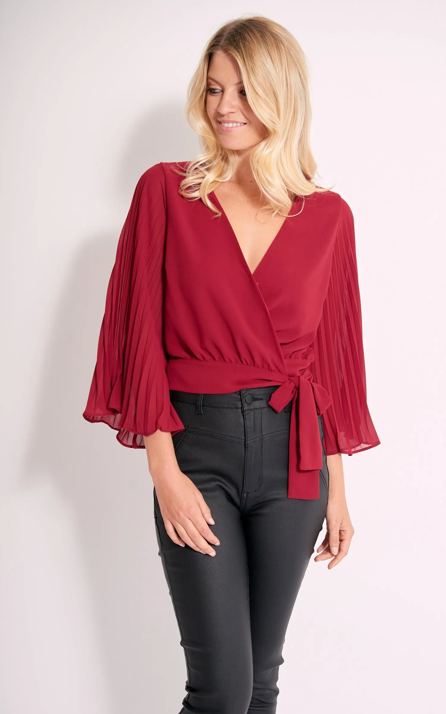 PAGANI - Pleat sleeve wrap top! 12