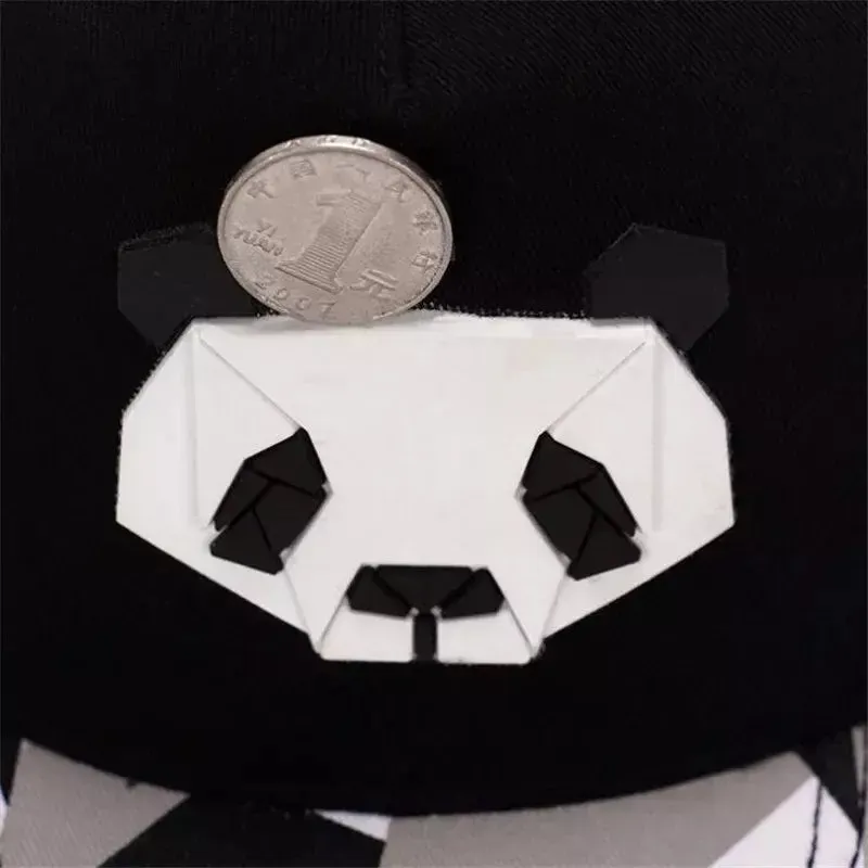 Panda Bear Origami Snapback Cap