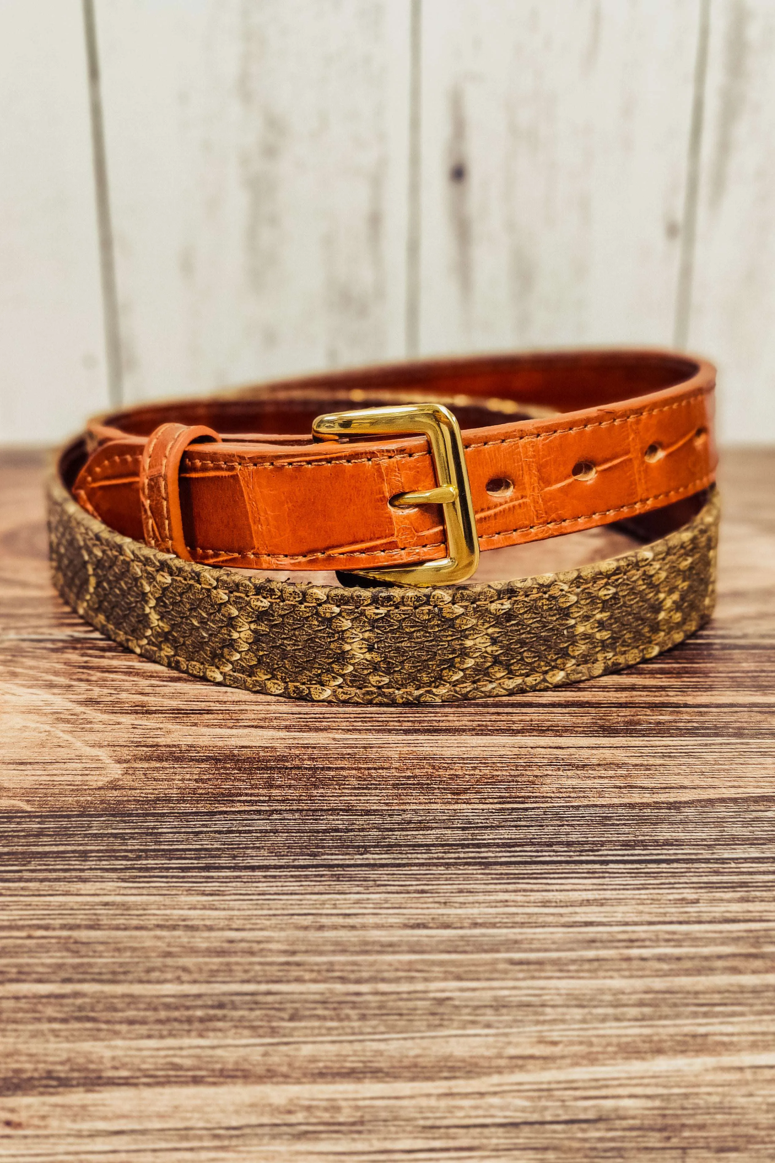 Rattlesnake and Alligator Leather Belt