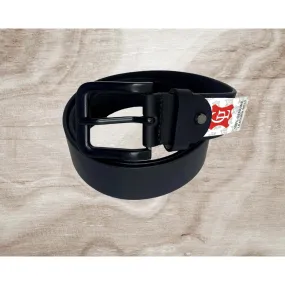 Real Genuine Smooth Matte Black Leather Belt