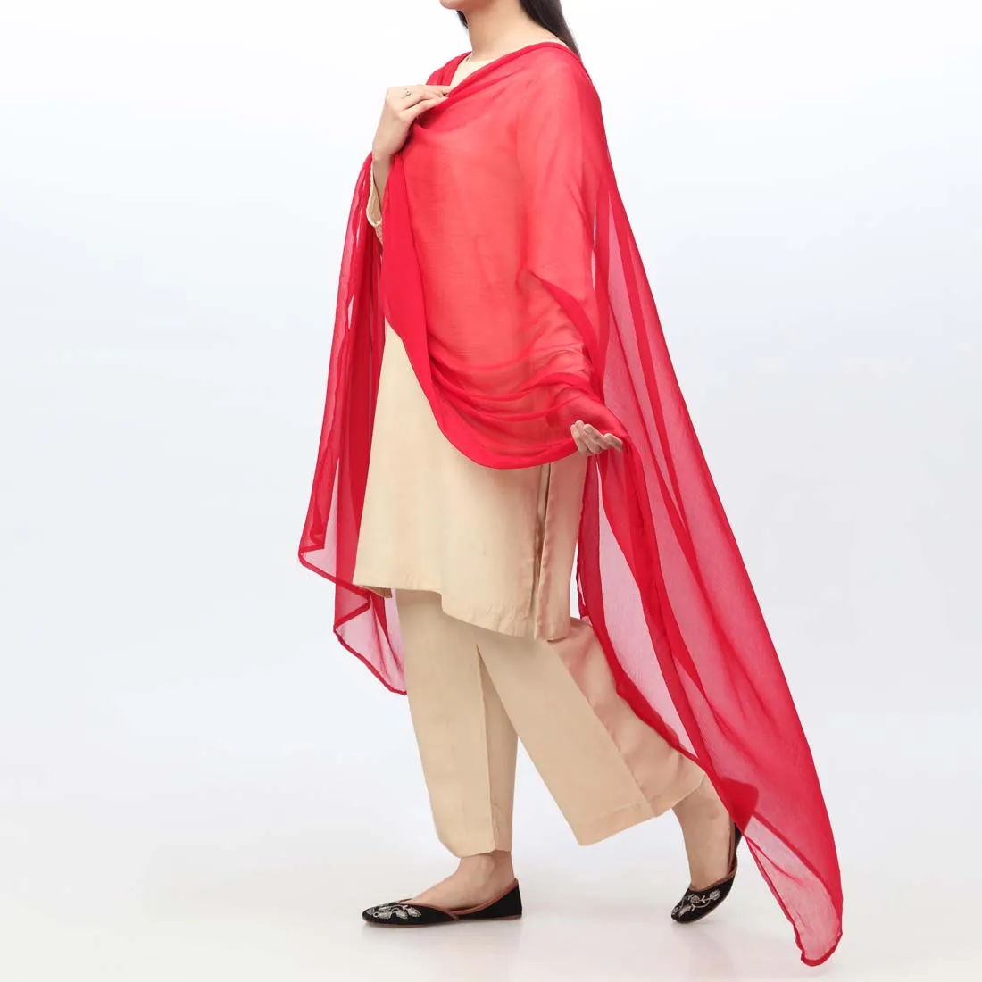 Red Chiffon Dupatta PW9708