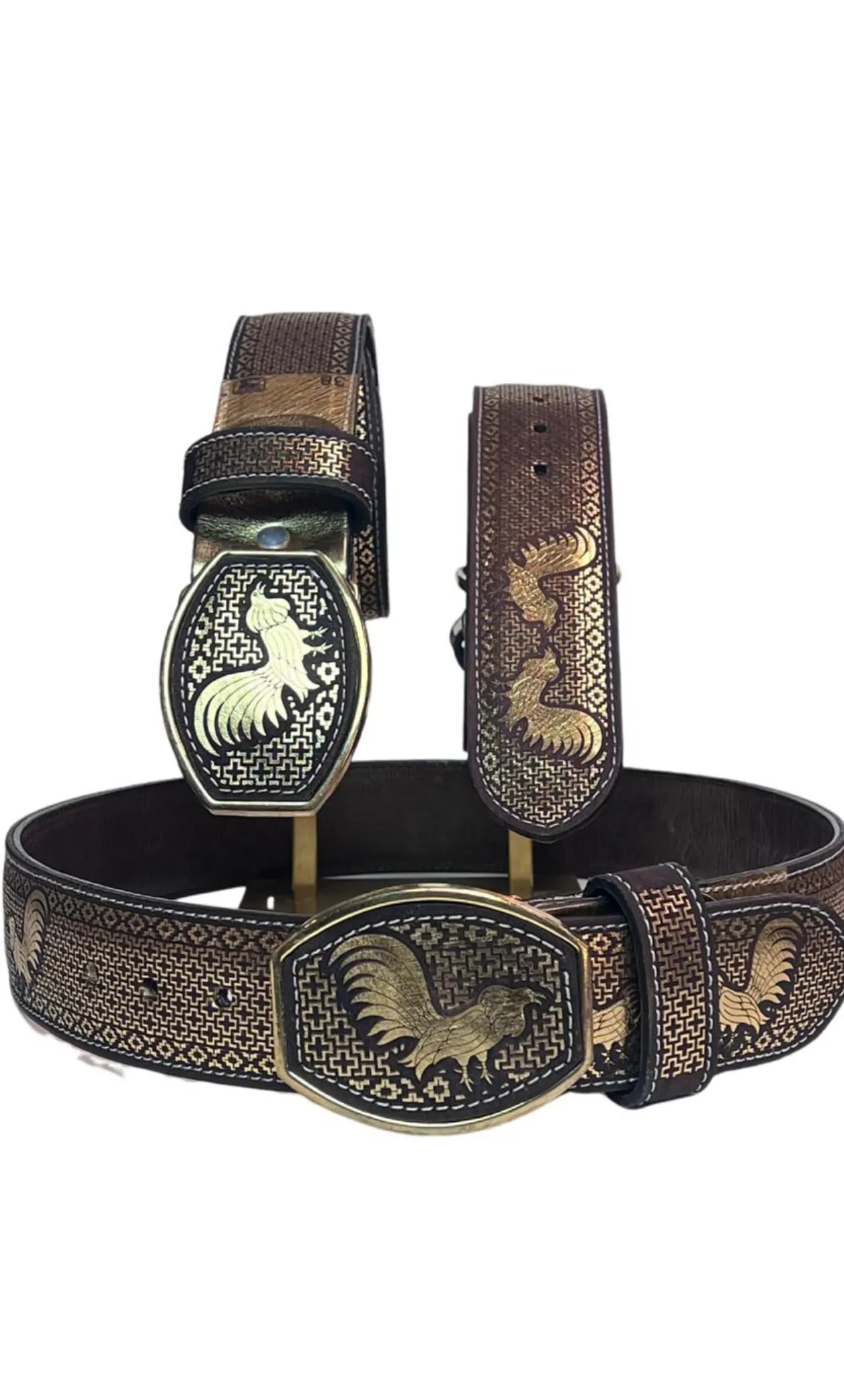 RRango Men's Western Belt 2 Inch Wide laser Rooster