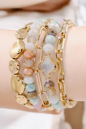 SERENE BRACELET SET (pastels) by Nine Jewelry