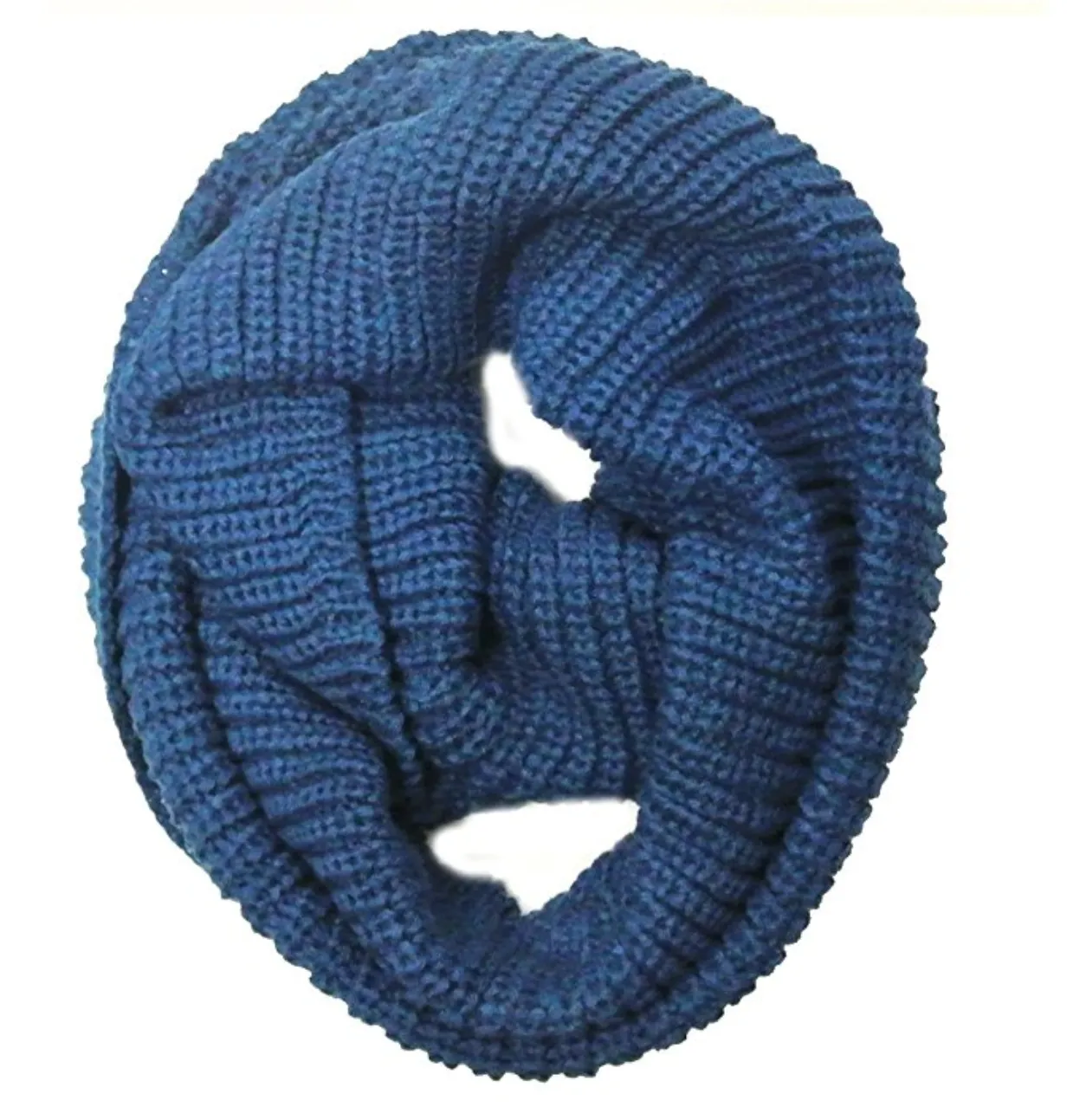 Solid Color Thick Knitted Winter Warm Infinity Scarves (Variety of colors)