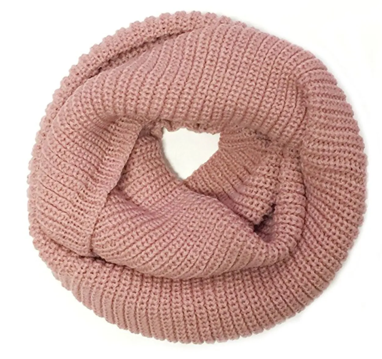 Solid Color Thick Knitted Winter Warm Infinity Scarves (Variety of colors)