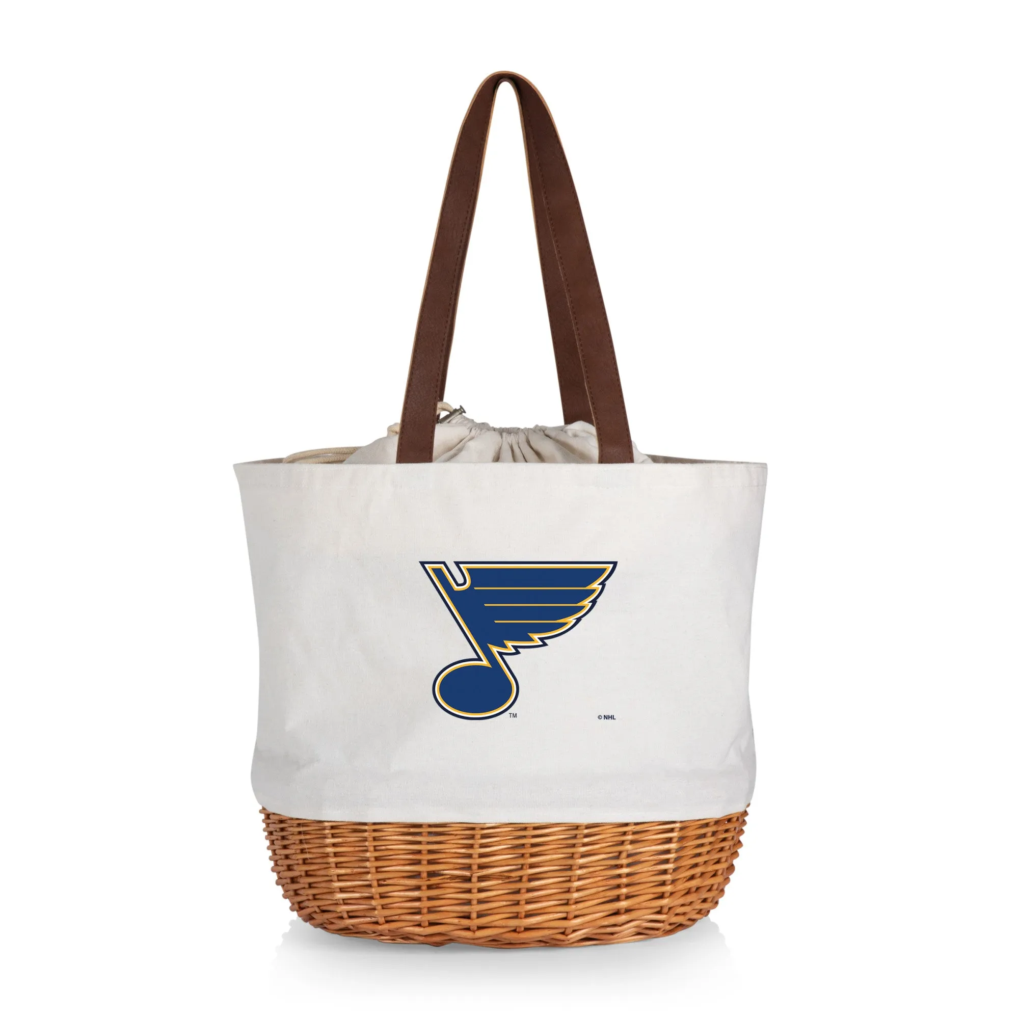 St Louis Blues - Coronado Canvas and Willow Basket Tote