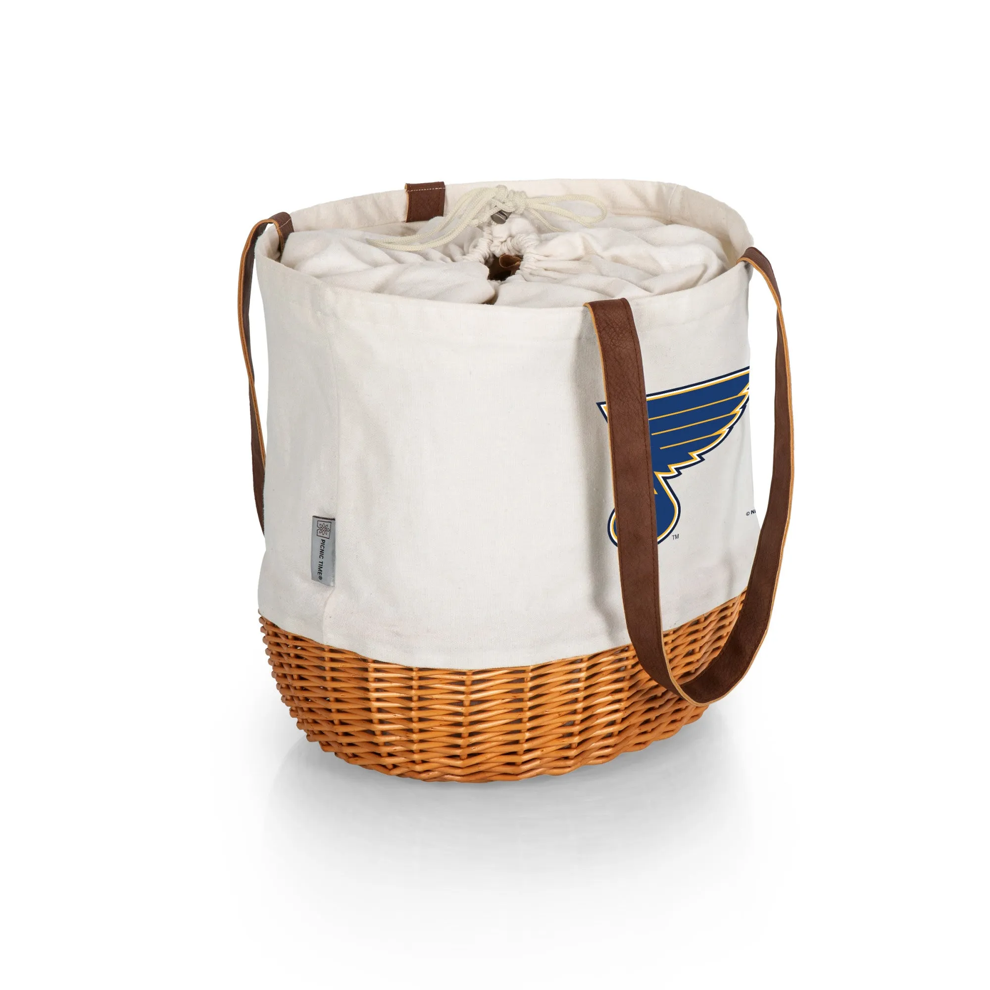 St Louis Blues - Coronado Canvas and Willow Basket Tote