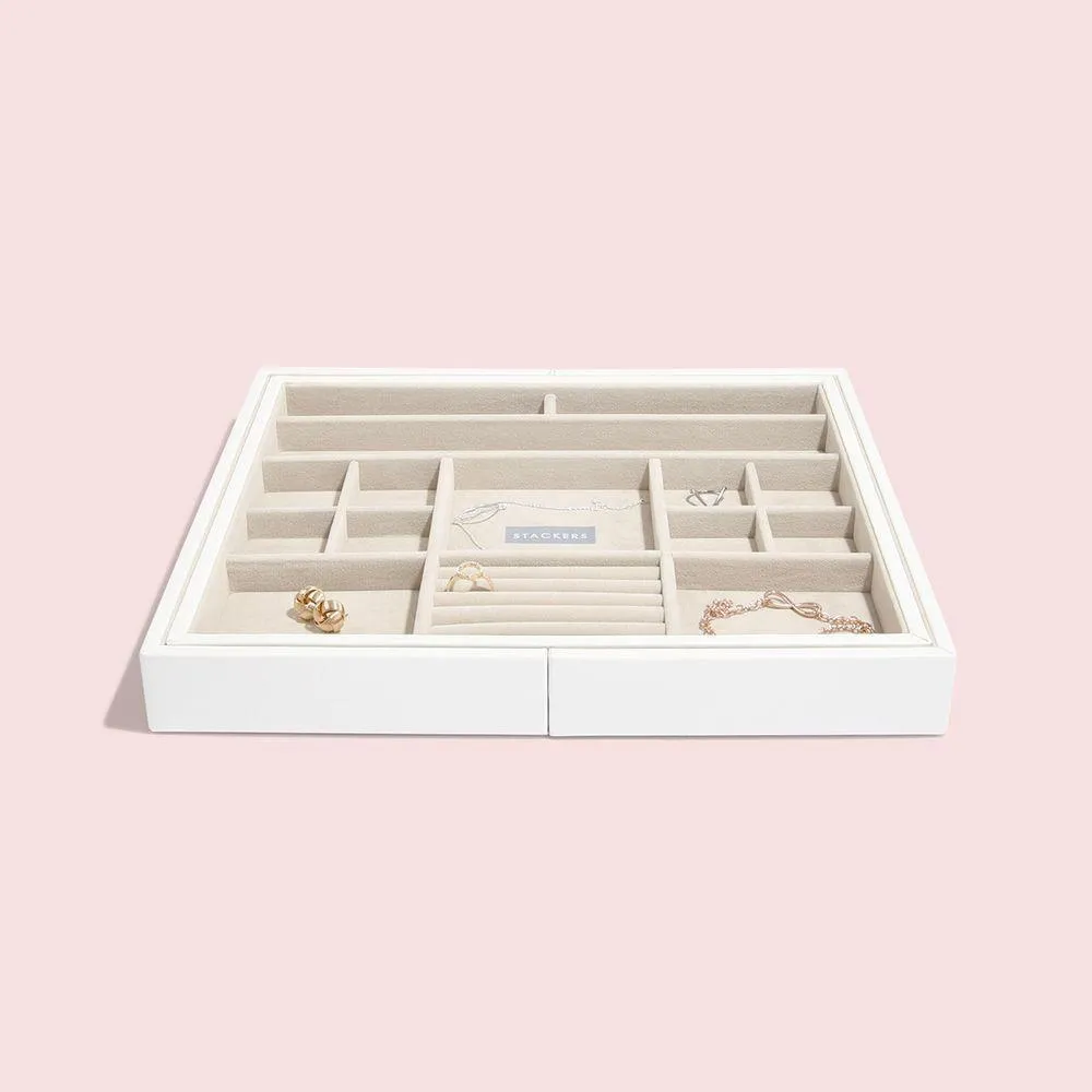 Stackers Medium Expanding Jewellery Drawer Organiser White