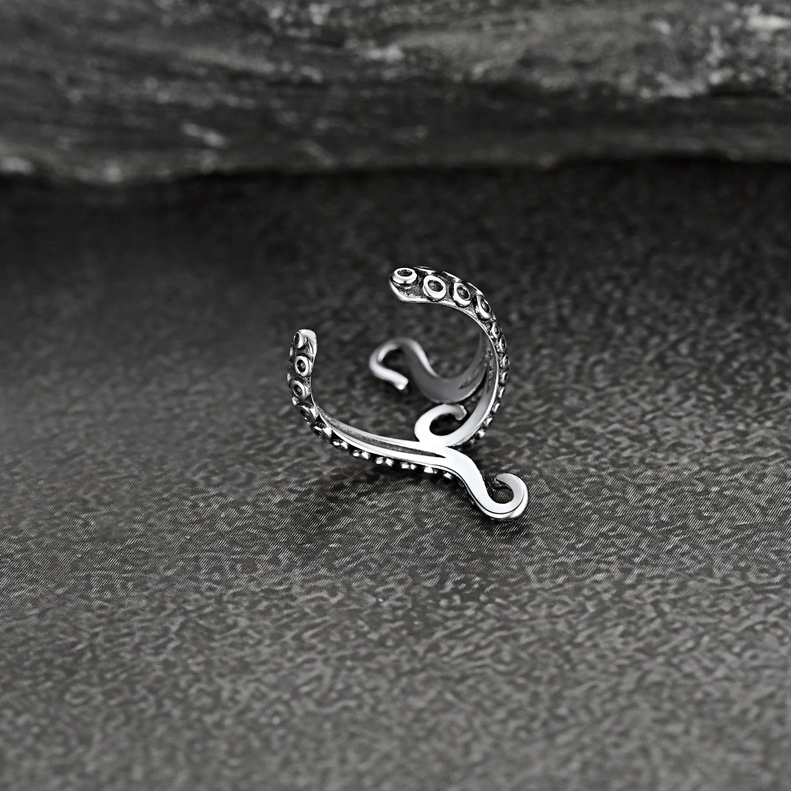 Sterling Silver Octopus Ear Cuff Earrings for Men