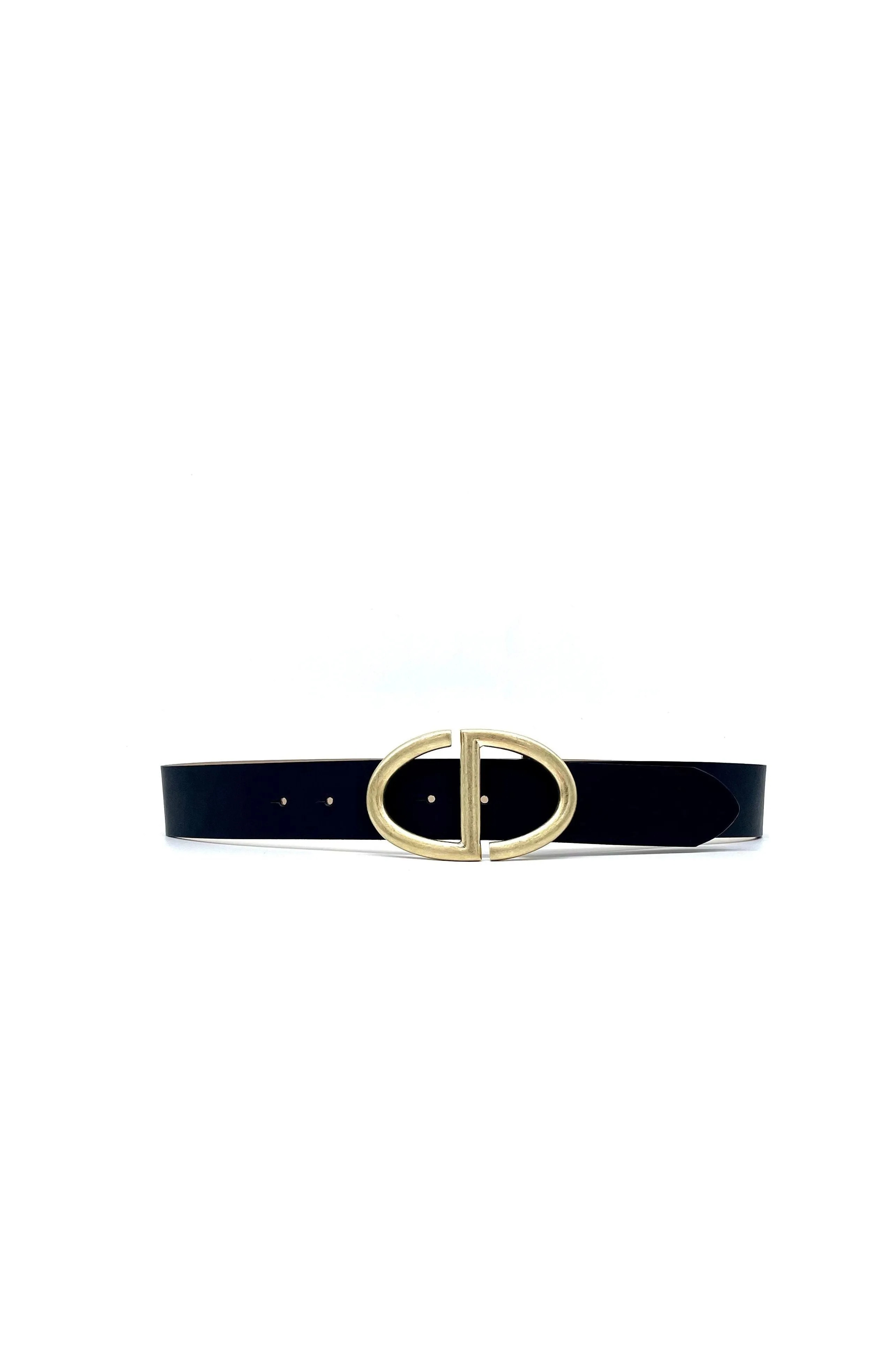 Streets Ahead Scarlet 1.5 inch Leather Belt 23021 | Black/Gold Buckle