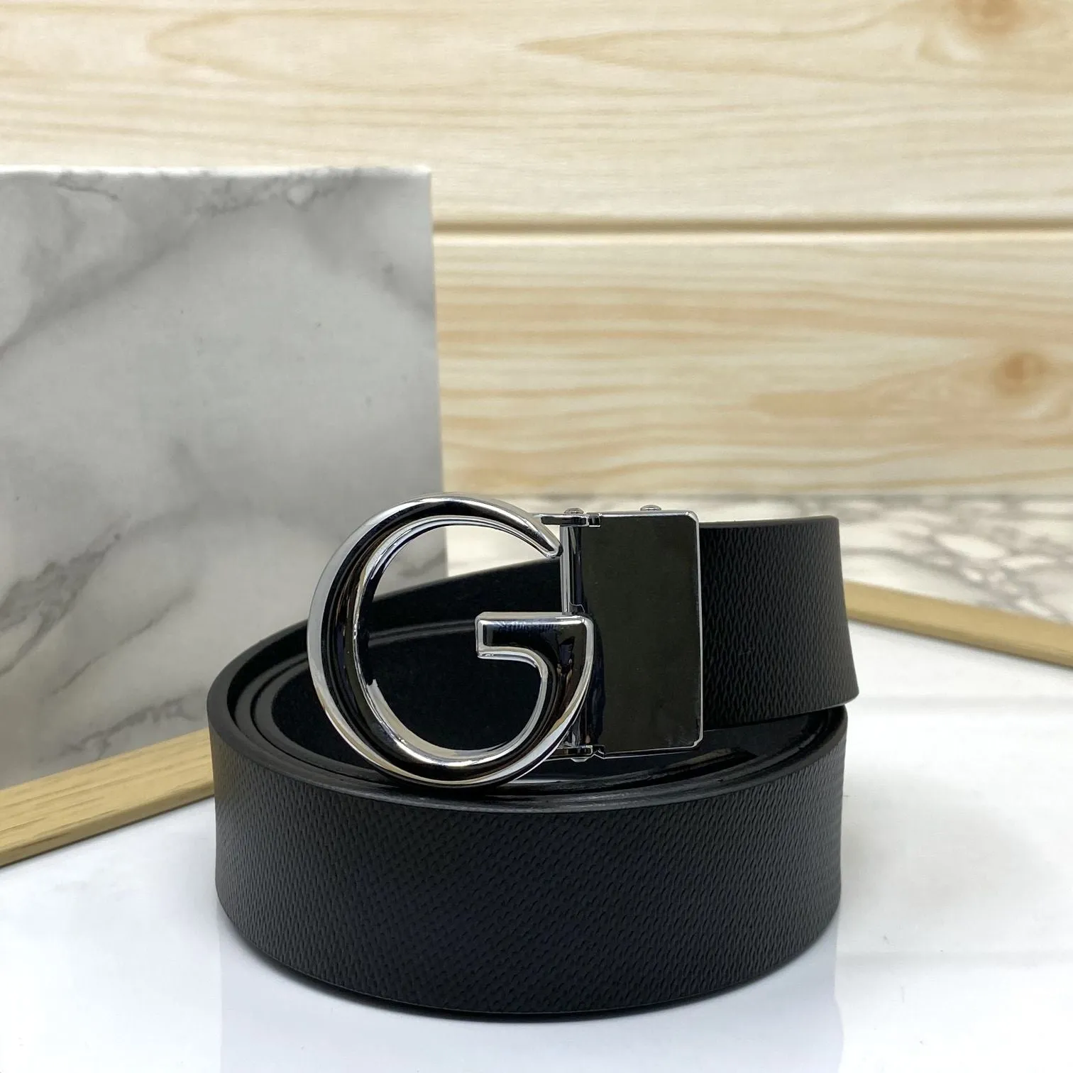 Stylish G Buckle Leather Strap Belt-JoansParamount