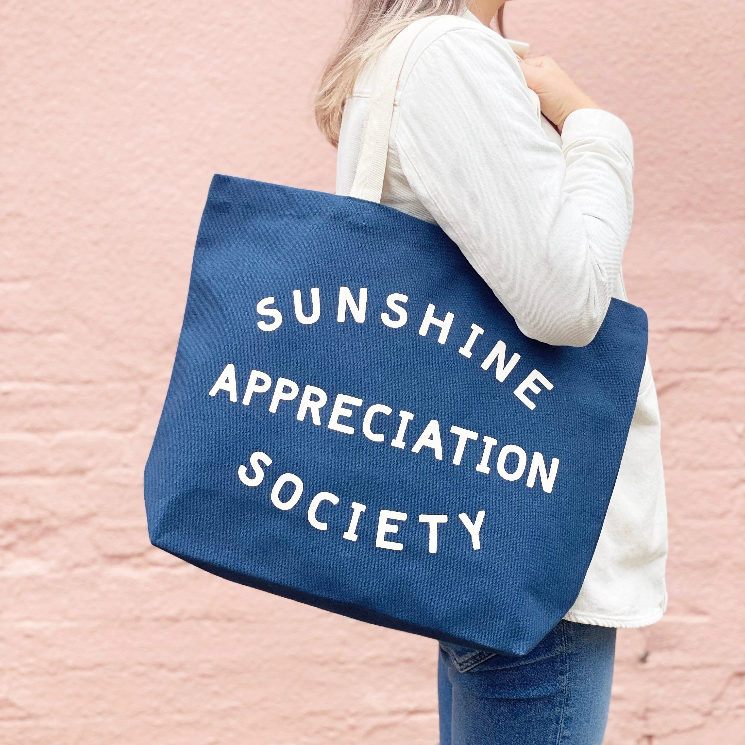 Sunshine Appreciation Society - Ocean Blue Canvas Tote Bag