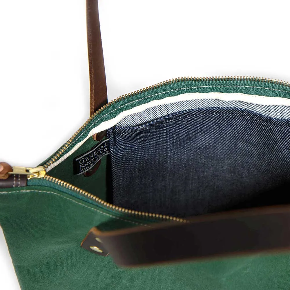 Tennis Green Waxed Canvas Portfolio Tote