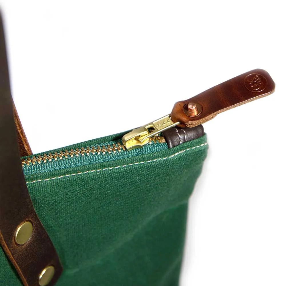 Tennis Green Waxed Canvas Portfolio Tote