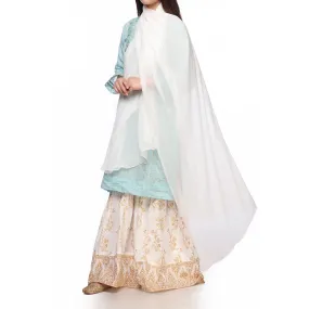 White Color Plain Dyed Chiffon Dupatta PS2702